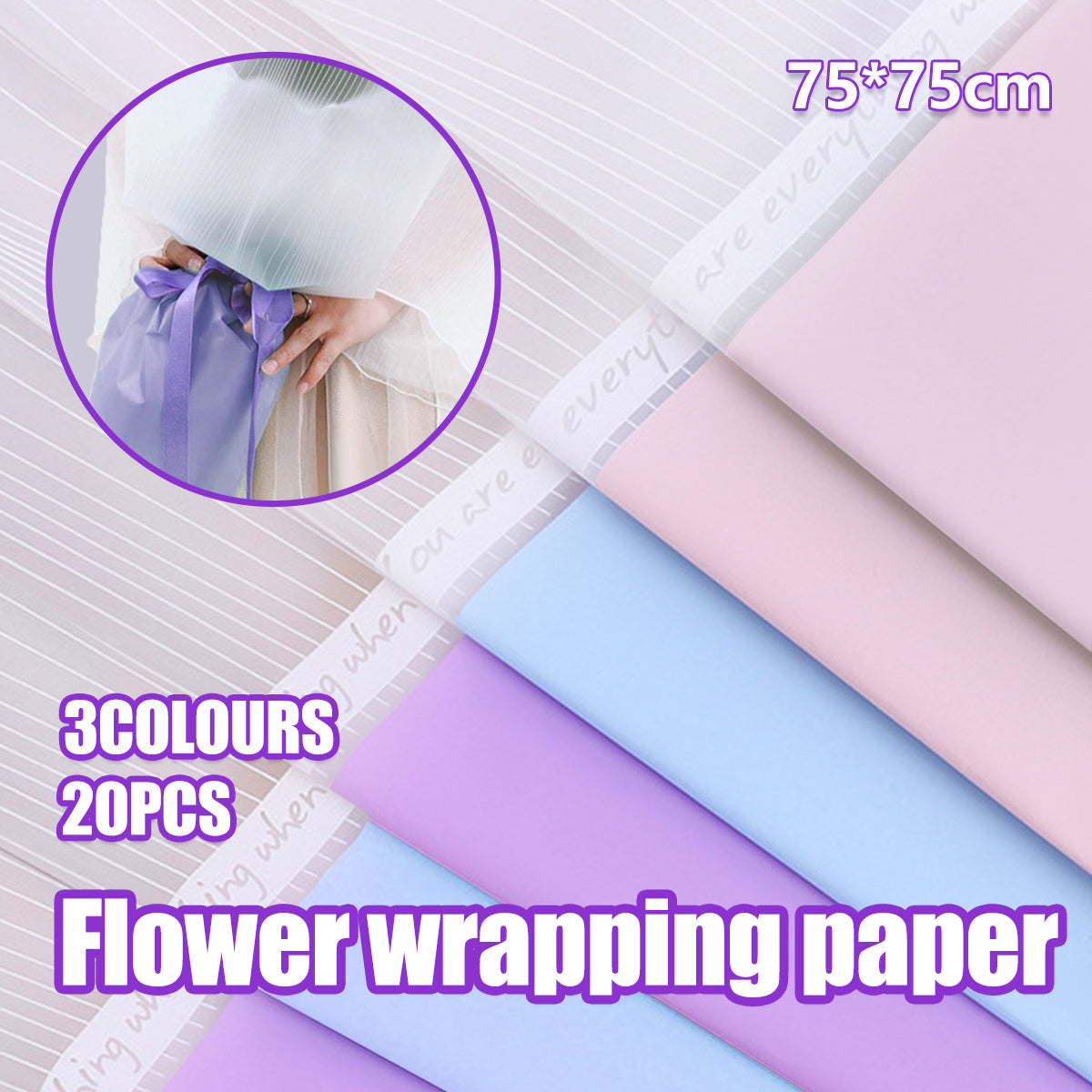 20pcs Waterproof Paper DIY Flower Bouquet Wrapping Craft