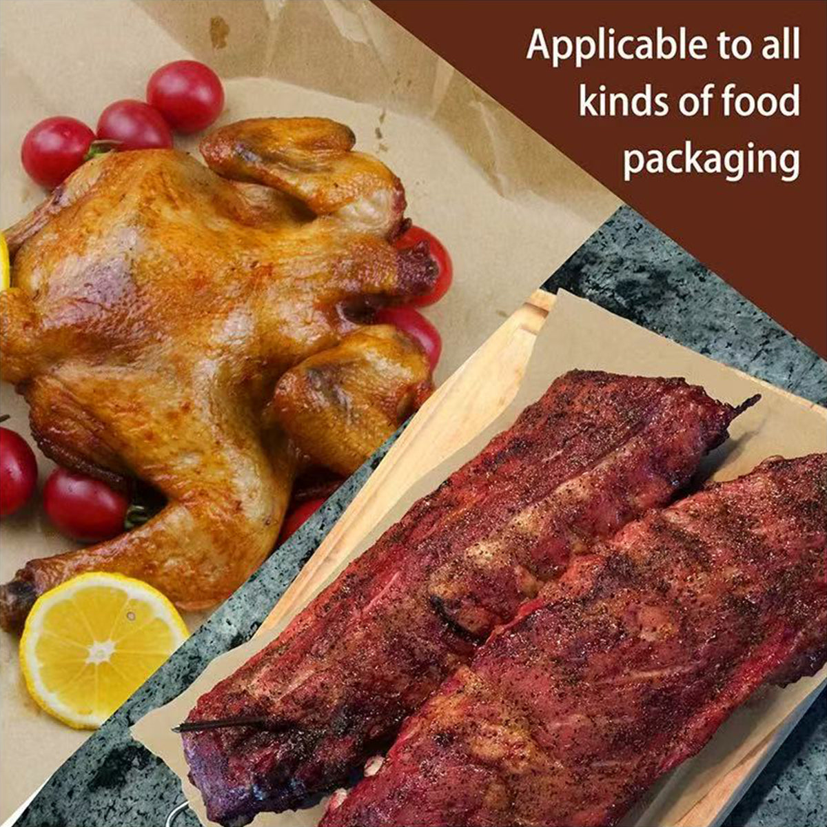 Food Grade Meat Wrapping Paper Heat Resistant Oil Proof Durable