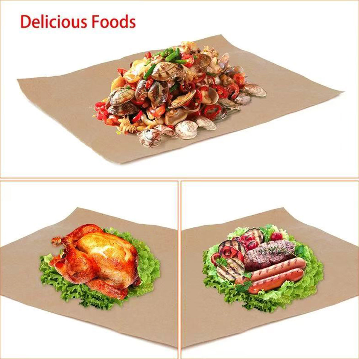 Food Grade Meat Wrapping Paper Heat Resistant Oil Proof Durable