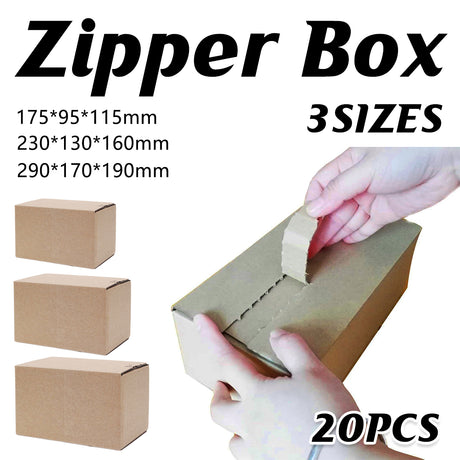 20 PCS Zipper Carton Box Extra Hard Thickened Quick Packaging Durable Sturdy