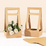 30PCS Kraft Paper Flower Gift Boxes with Handle for Wedding Favors
