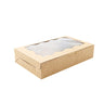 50PCS Kraft Cake Boxes with Clear Window Large Capacity Food-Grade Packaging