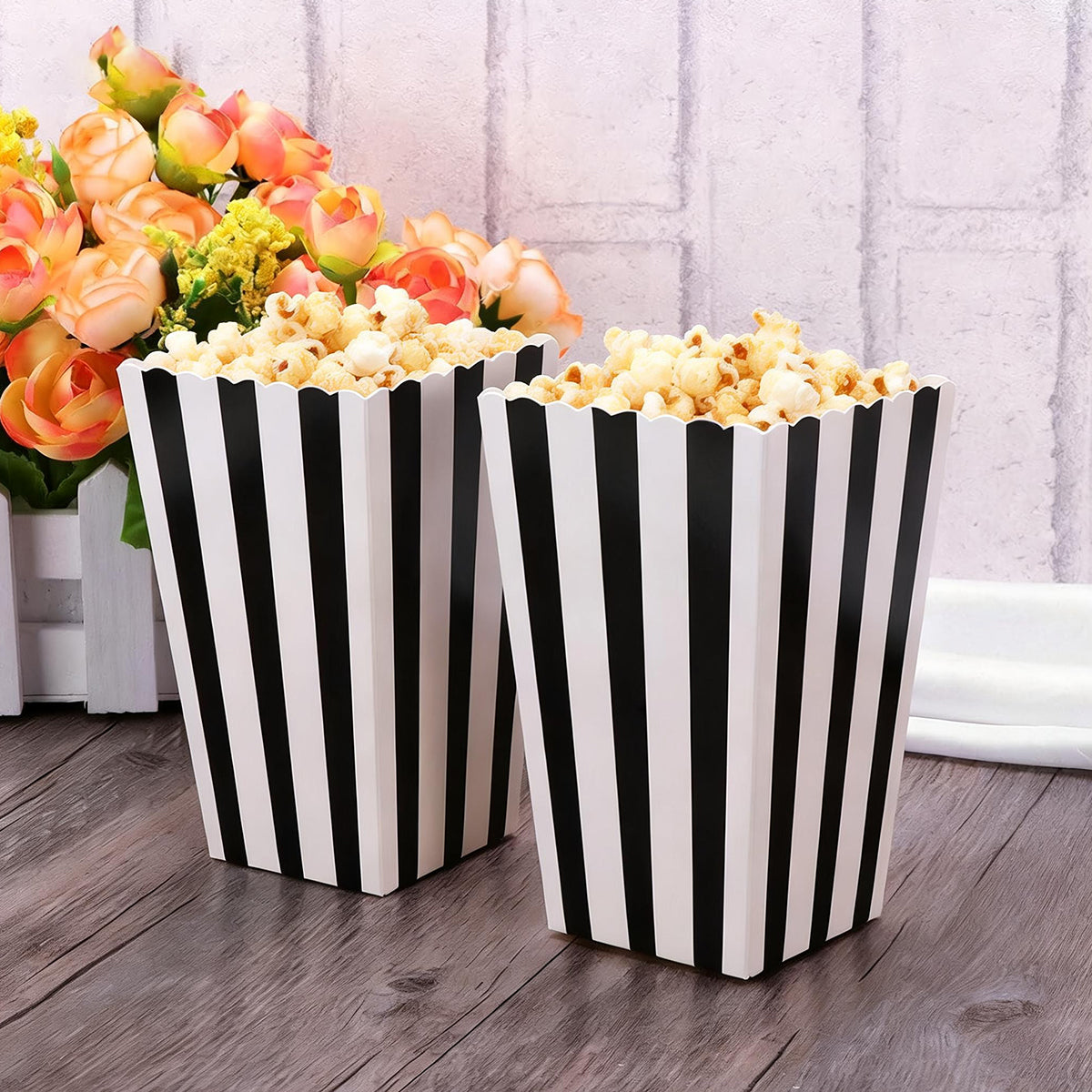 100PCS Popcorn Boxes Food Grade Disposable Snack Packaging