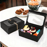 24PCS Kraft Candy Boxes with Clear Window Durable Gift Packaging