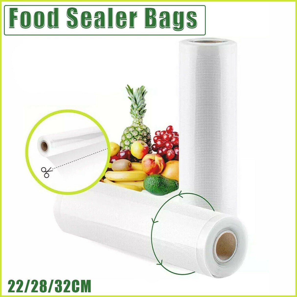 A vacuum pack roll being used to seal food items, ensuring freshness and quality