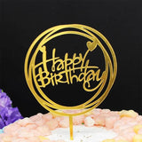 Acrylic Happy Birthday Cake Topper 1PC 36Styles Party Cake Decoration - Discount Packaging Warehouse