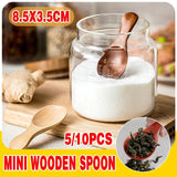 Eco-friendly mini wooden spoons with natural finish for versatile kitchen use