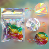 Sparkling iridescent Ziploc bags filled with colorful craft supplies, enhancing the visual appeal of everyday storage.