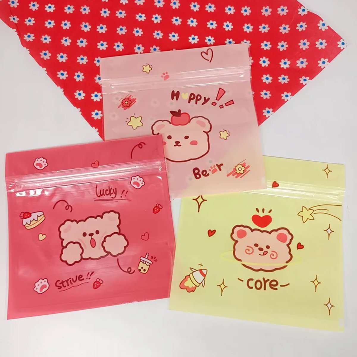 Add a touch of cuteness to your packaging with these adorable cartoon Ziplock bags.