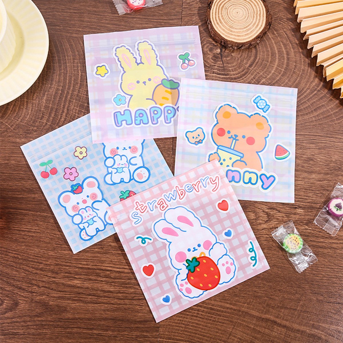 Add a touch of cuteness to your packaging with these adorable cartoon Ziplock bags.