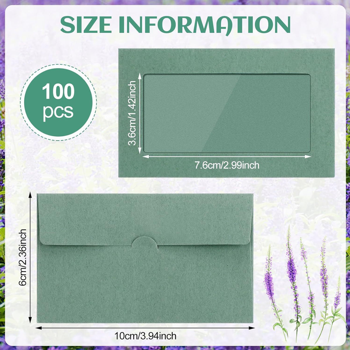 100PCS Kraft Paper Envelopes with Clear Window Self-Seal Mailing Bags