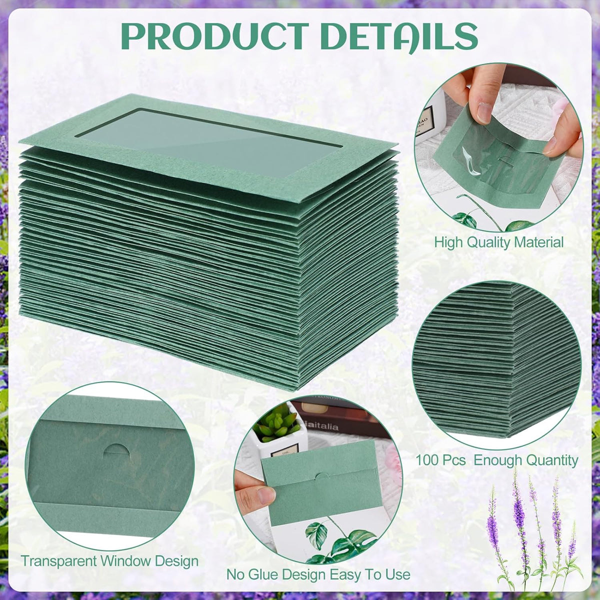 100PCS Kraft Paper Envelopes with Clear Window Self-Seal Mailing Bags