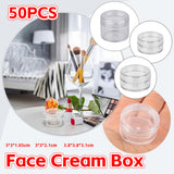 50PCS Clear Cosmetic Cream Jars 5g 10g 20g Refillable Containers