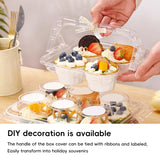 Clear Pastry Cake Box with Handle Food Grade Dessert Takeaway Packaging