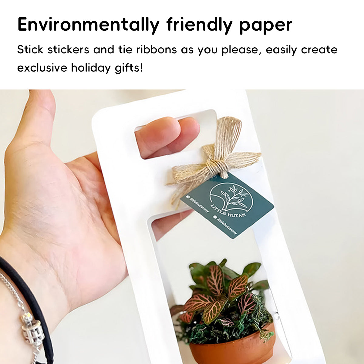 30PCS Kraft Paper Flower Gift Boxes with Handle for Wedding Favors