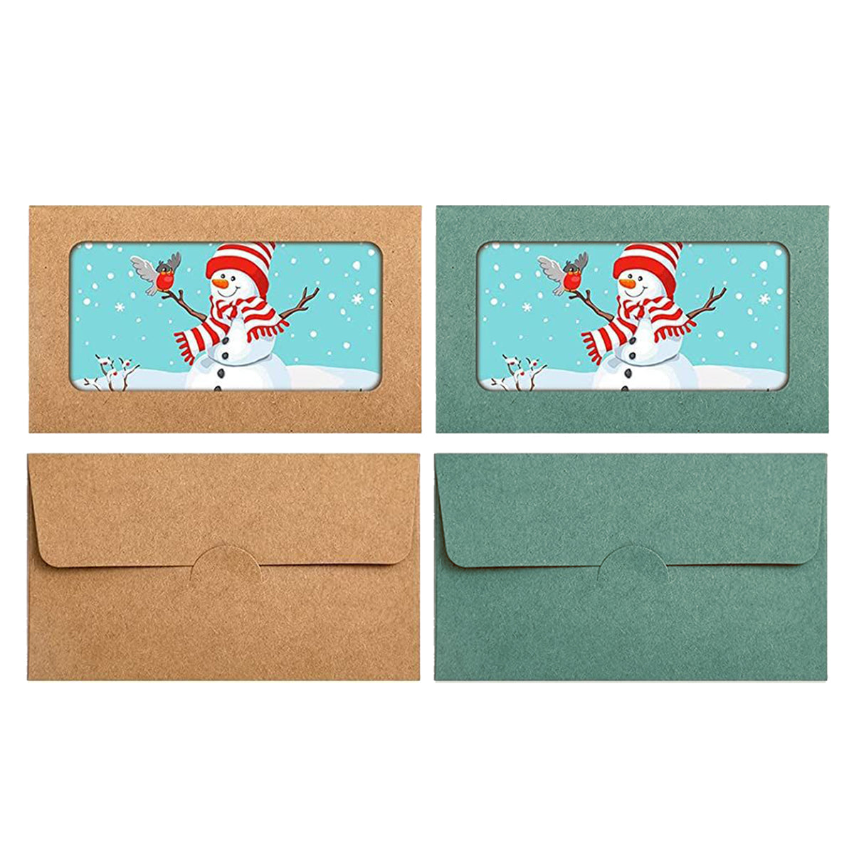 100PCS Kraft Paper Envelopes with Clear Window Self-Seal Mailing Bags