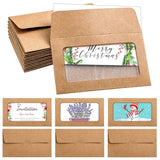 100PCS Kraft Paper Envelopes with Clear Window Self-Seal Mailing Bags