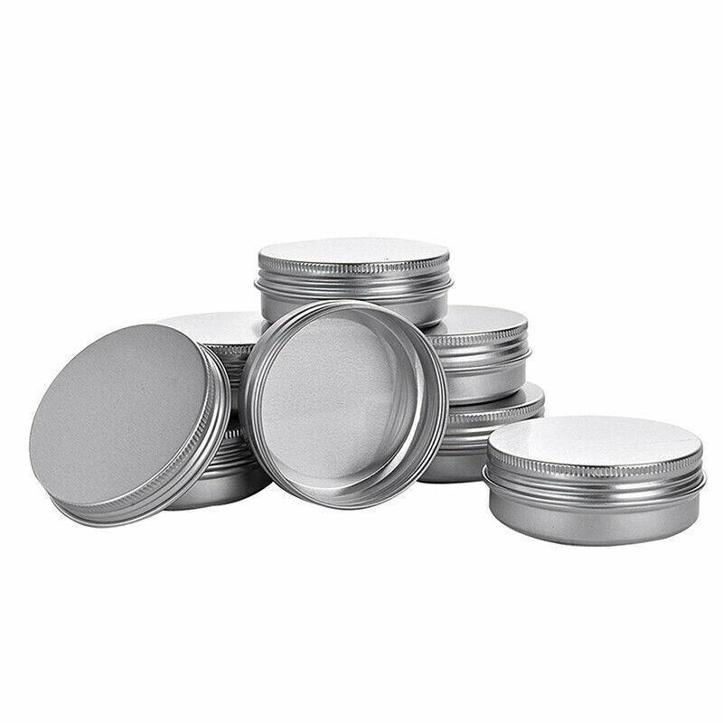 Aluminum Cosmetic Jar 50-200PCS 3Sizes Silver Empty Containers - Discount Packaging Warehouse