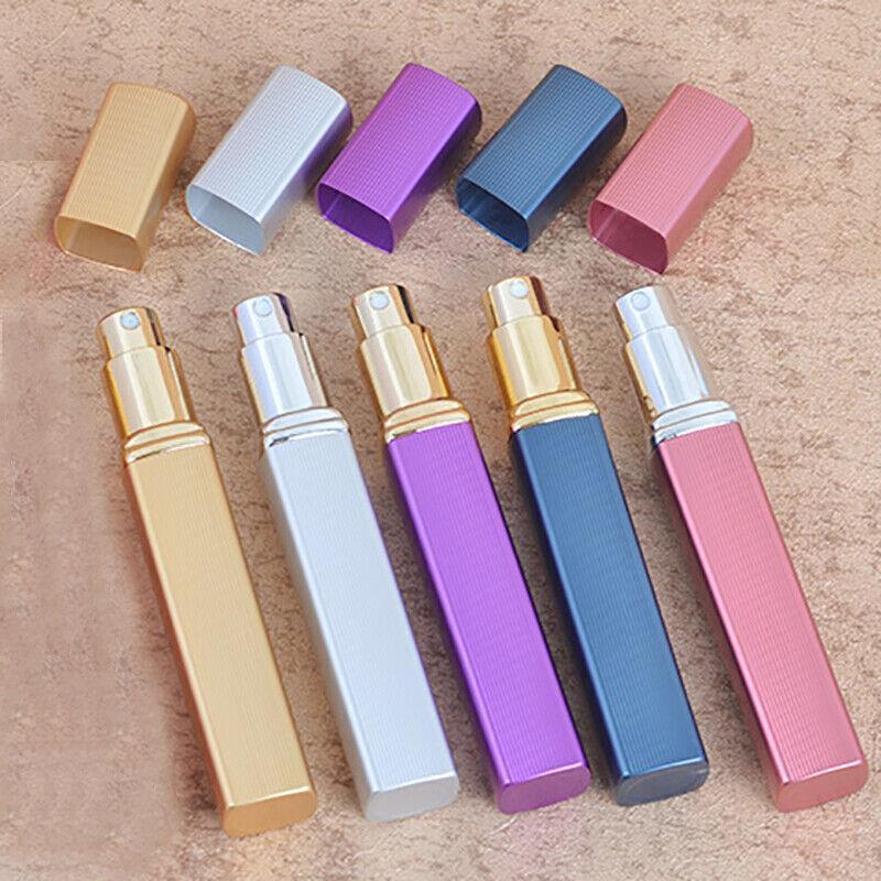 Aluminum Perfume Atomizer 1PC 12ml 5Colours Mini Refillable Travel Scent Pump Spray Bottle - Discount Packaging Warehouse