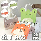 Animal Shaped Gift Bags 20PCS Kraft Paper Cute Designs