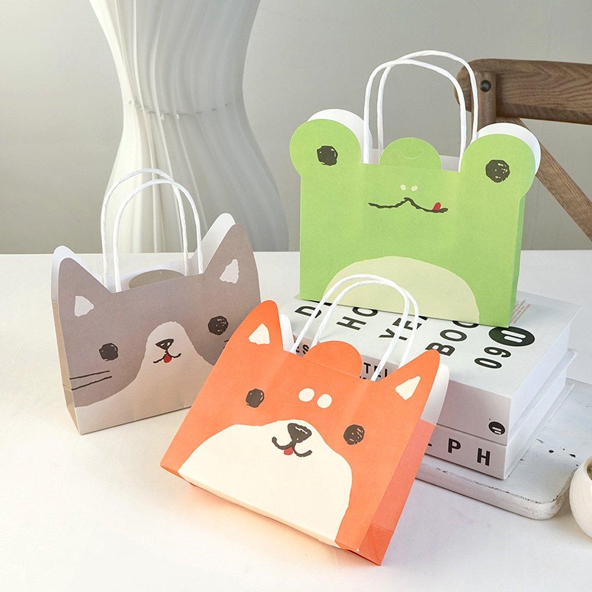 Animal Shaped Gift Bags 20PCS Kraft Paper Cute Designs