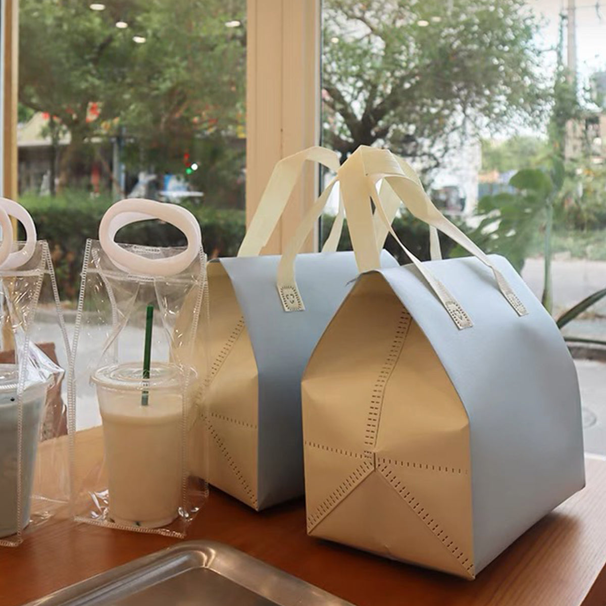 50pcs Thermal Insulated Packaging Bags for Milk Tea Cake