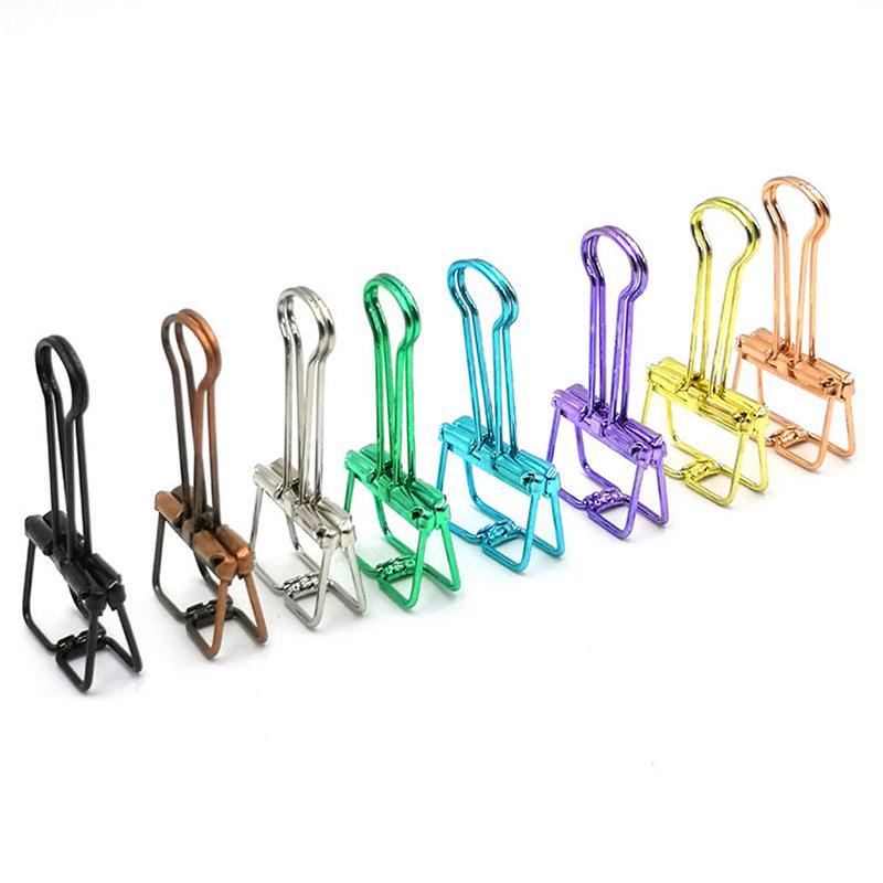 Binder Clips 10PCS 8Colours Steel Bookmark Clips - Discount Packaging Warehouse