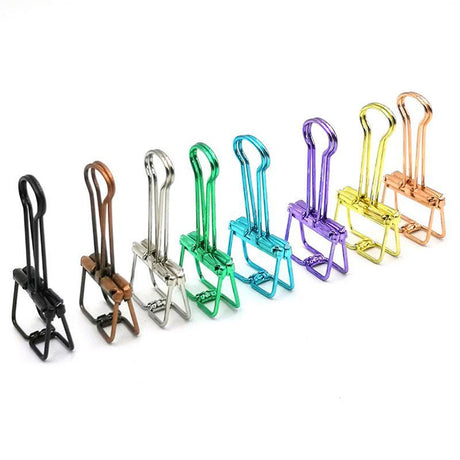 Binder Clips 10PCS 8Colours Steel Bookmark Clips - Discount Packaging Warehouse
