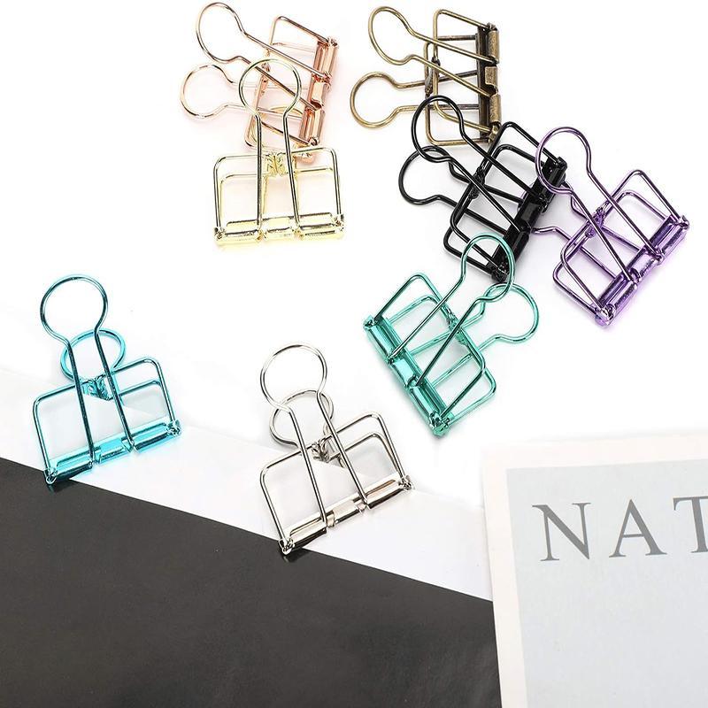 Binder Clips 10PCS 8Colours Steel Bookmark Clips - Discount Packaging Warehouse