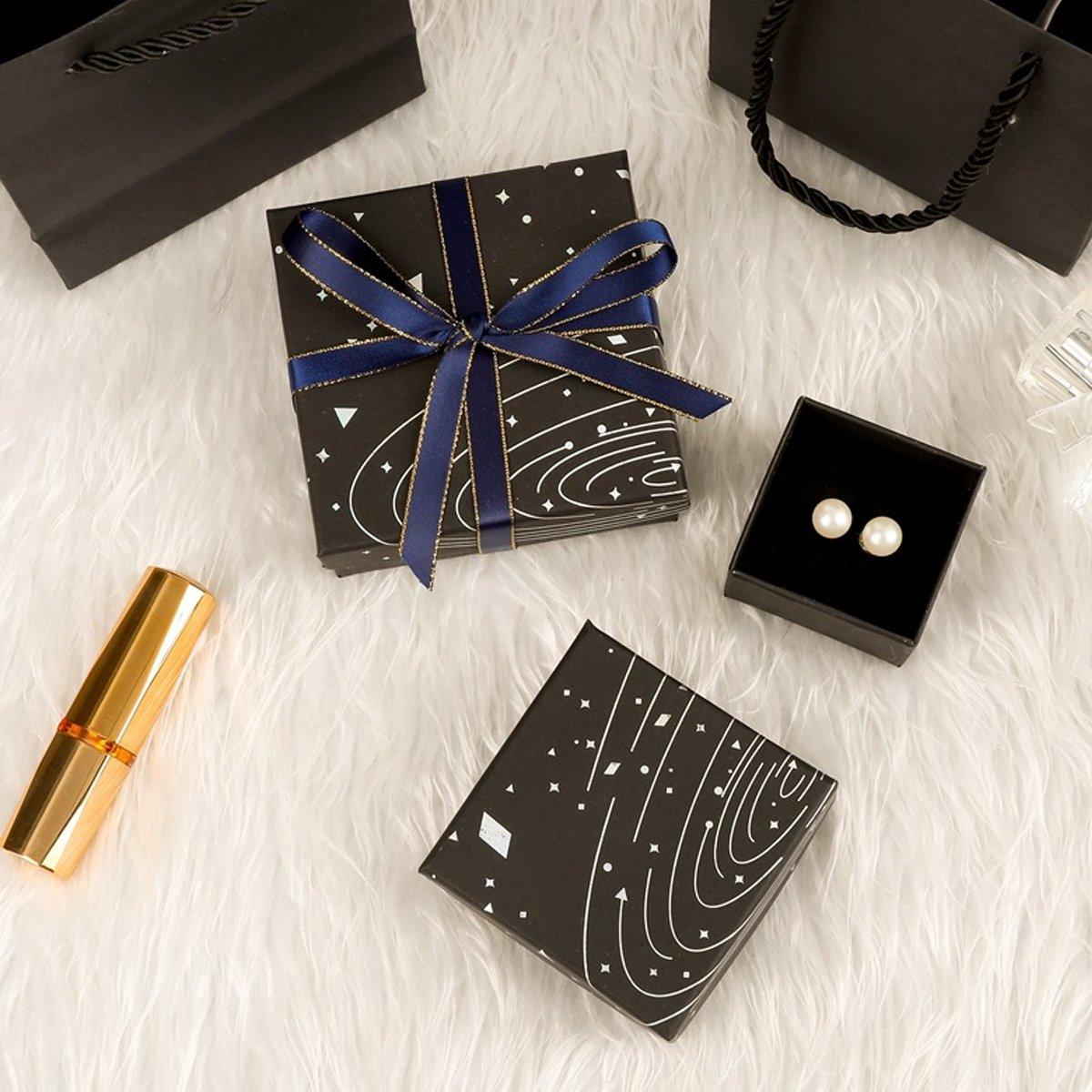 Black Jewelry Packaging Set 20PCS Cardboard Elegant Design