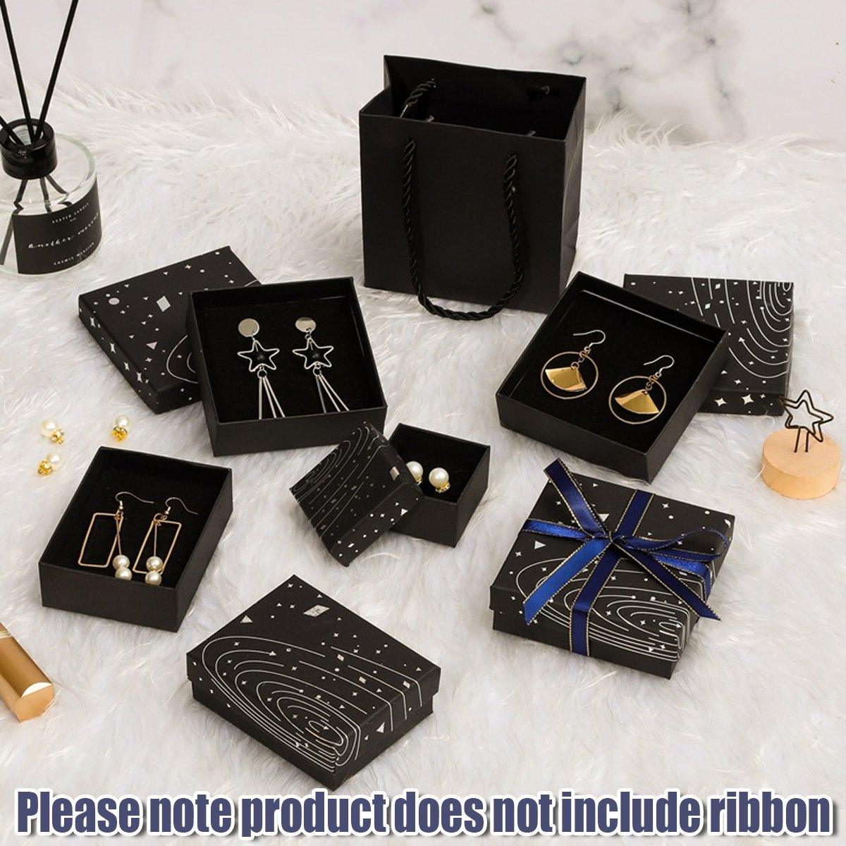 Black Jewelry Packaging Set 20PCS Cardboard Elegant Design