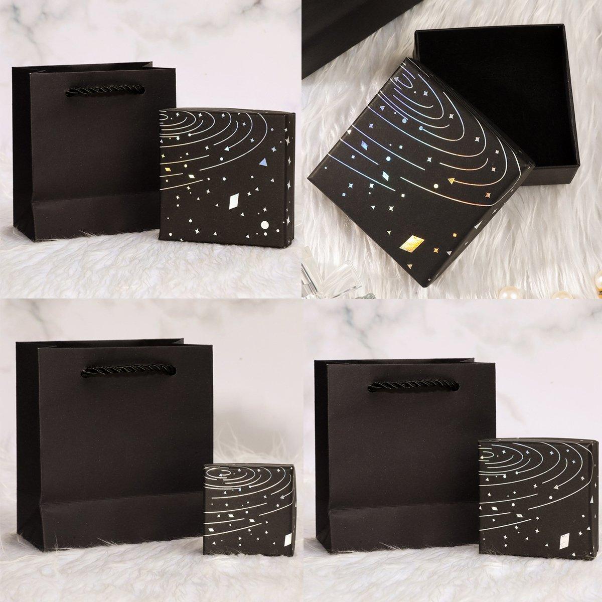 Black Jewelry Packaging Set 20PCS Cardboard Elegant Design