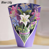 Bouquet Greeting Card 1PC One Side Coated Paper for Special Occasions