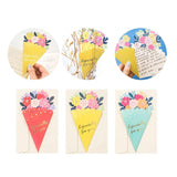 Bouquet Shaped Greeting Cards 20PCS Cardboard 3D Design