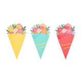 Bouquet Shaped Greeting Cards 20PCS Cardboard 3D Design