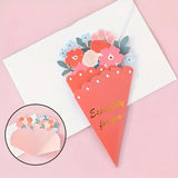 Bouquet Shaped Greeting Cards 20PCS Cardboard 3D Design