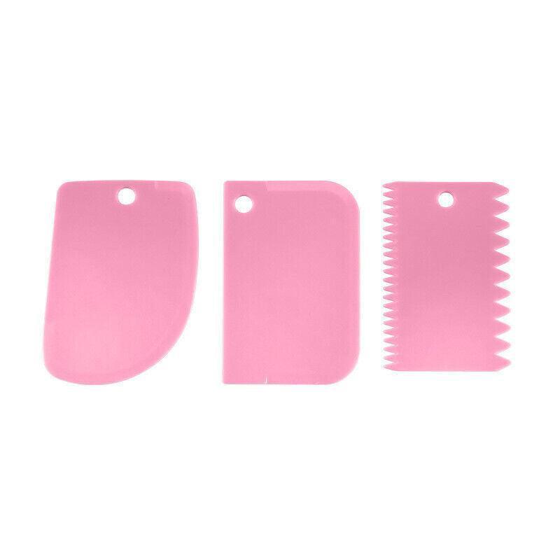 Cake Baking Tools 3PCS 4Colours Dough Cutter Icing Scraper Cake Smoother - Discount Packaging Warehouse
