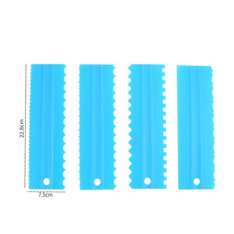 Cake Scraper 4PCS 4Colours 22.8x7.5cm PS Icing Smoother - Discount Packaging Warehouse