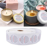 Candle Safety Warning Stickers 1ROLL 500PCS 3.6cm Round - Discount Packaging Warehouse
