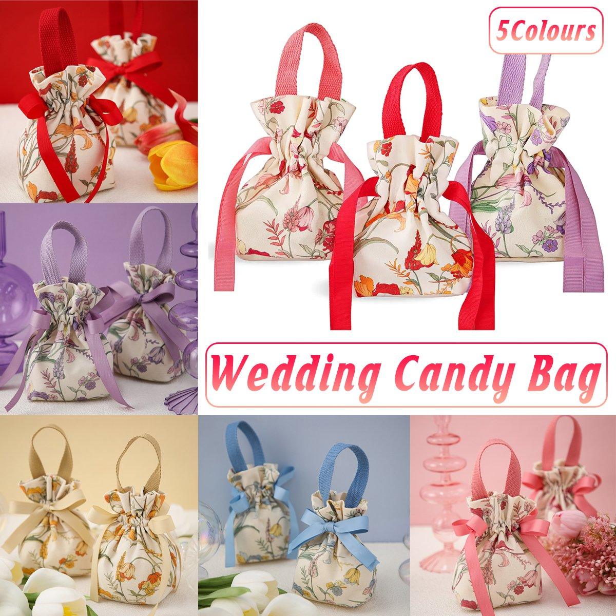 Canvas Gift Bags 10PCS Premium Canvas for Wedding Candy Favors