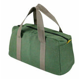 Durable canvas tool bag with multiple compartments and sturdy handles