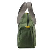Durable canvas tool bag with multiple compartments and sturdy handles