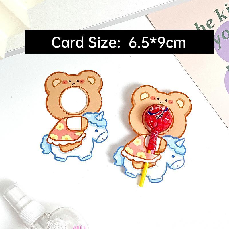 Cartoon Pattern Children's Lollipop Decorative Paper Card