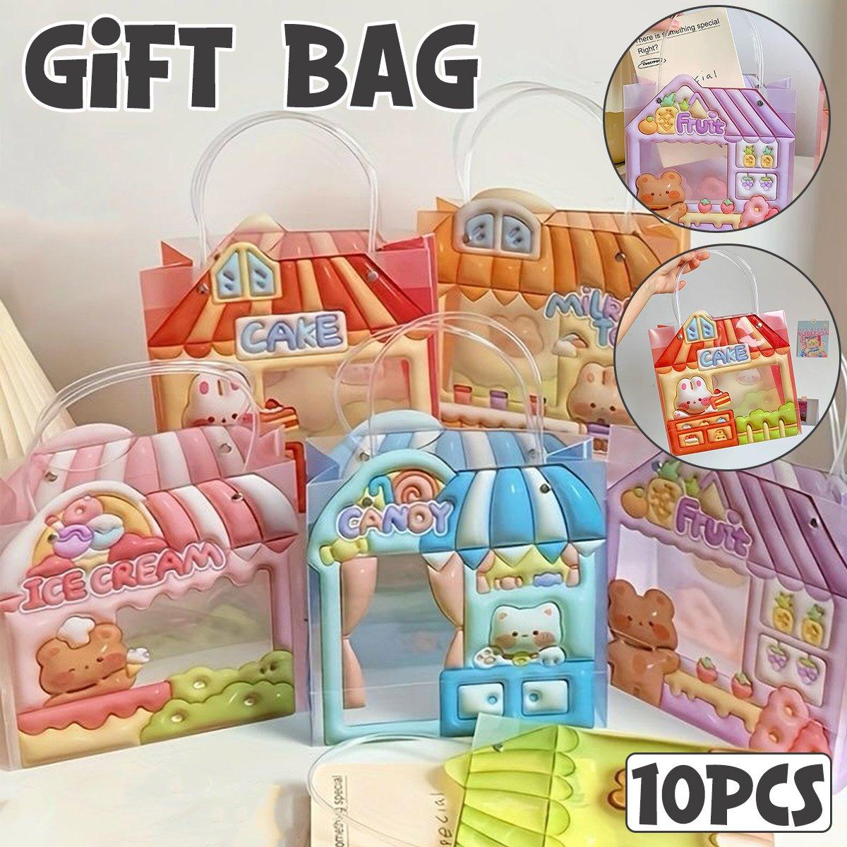 Cartoon PP Gift Bags 10pcs Durable Material for Party Favors and Gifts