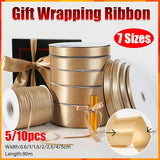 Luxurious and versatile gold ribbon for decorating and crafting.