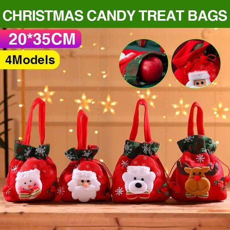 Christmas Gift Bags 1PC 20x22cm 4Styles Flannelette - Discount Packaging Warehouse