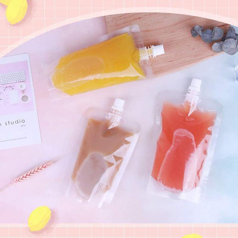 Clear Plastic Flask 20PCS PE Leak-Proof Bags for Outdoor Events