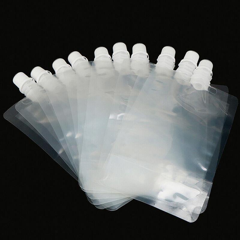 Clear Plastic Flask 20PCS PE Leak-Proof Bags for Outdoor Events