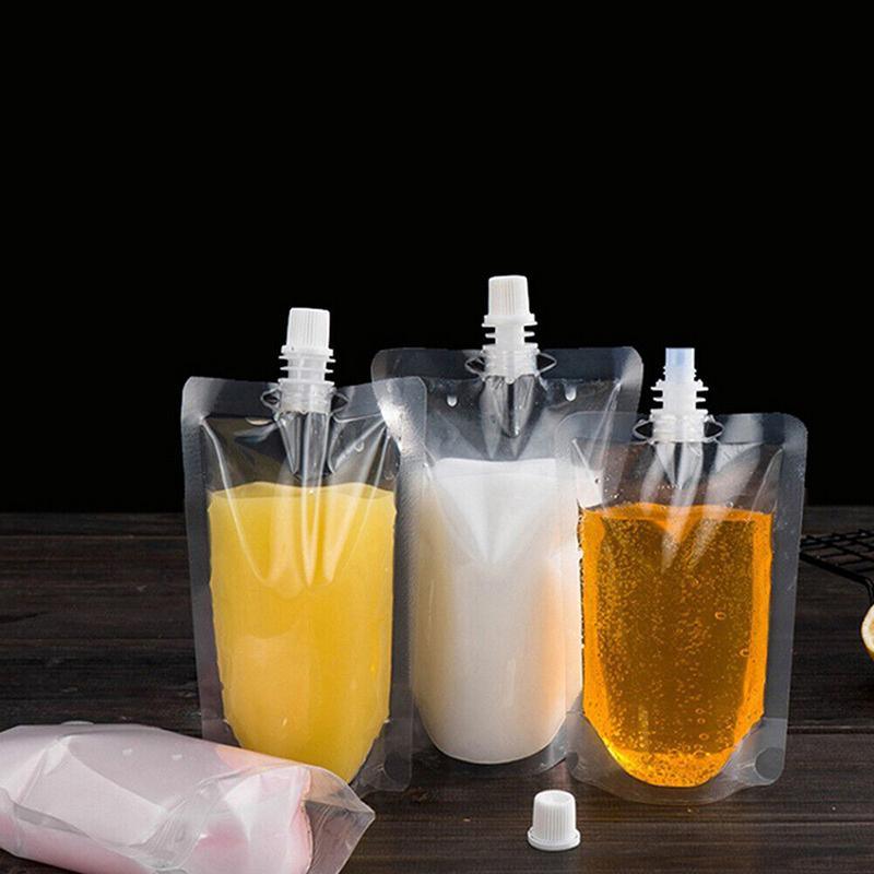 Clear Plastic Flask 20PCS PE Leak-Proof Bags for Outdoor Events