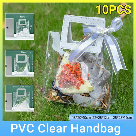 Elegant clear bags for presents with sturdy handles